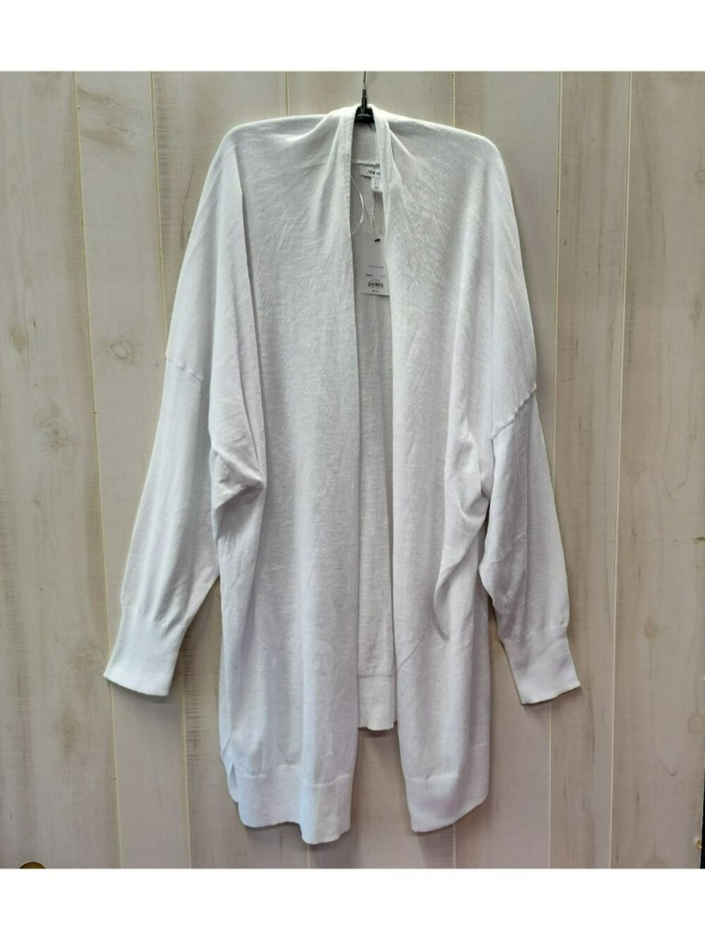 Nine West White Open Front Cardigan Plus Size 5X, NWT, Long Sleeve, Poly/Viscose